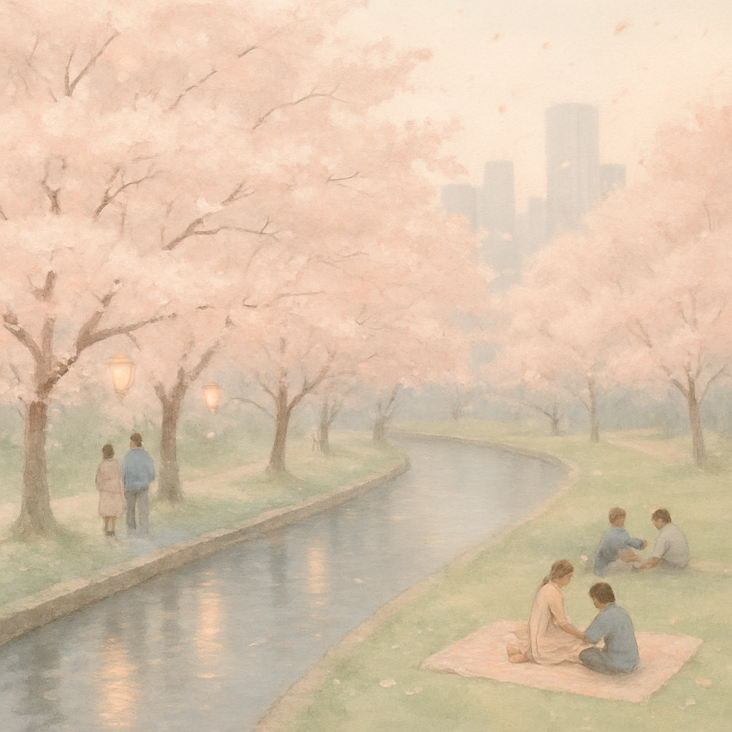 Tokyo Cherry Blossom Viewing Paint by diamonds kits