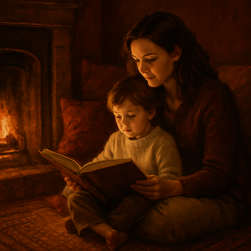 Timeless Bonds By The Fireplace Glow paint by color