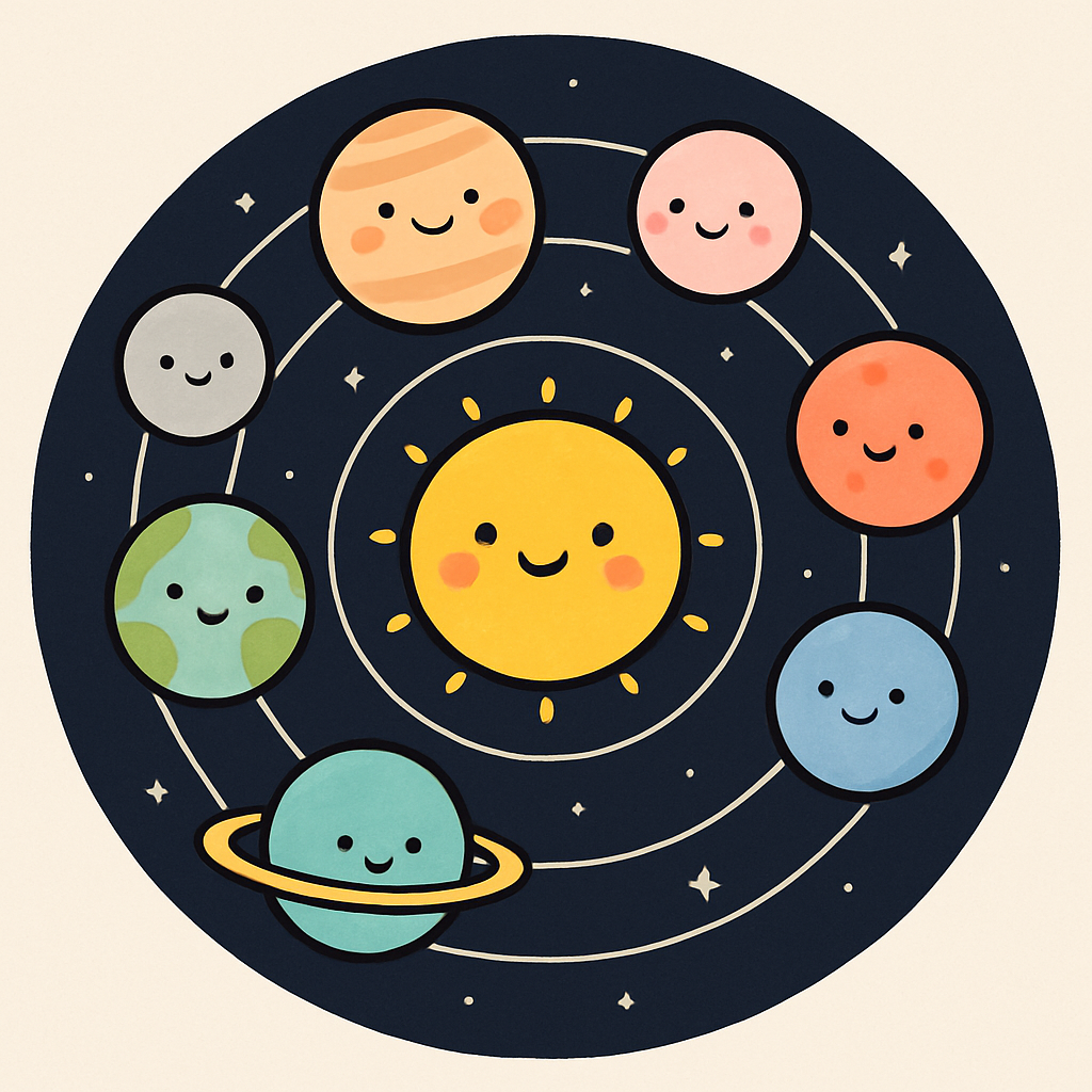 Solar System Friends Circle Paint by diamonds kits