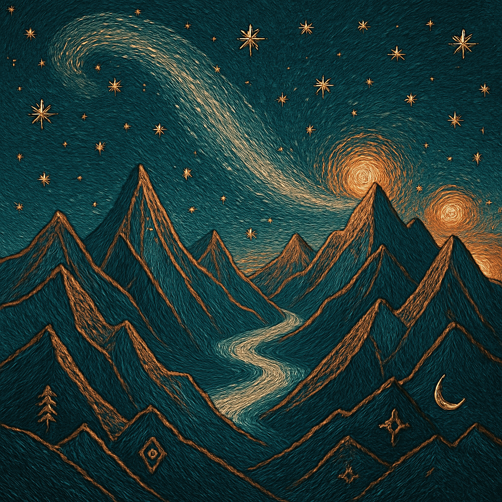 Celestial Ridge Embroidery paint by color