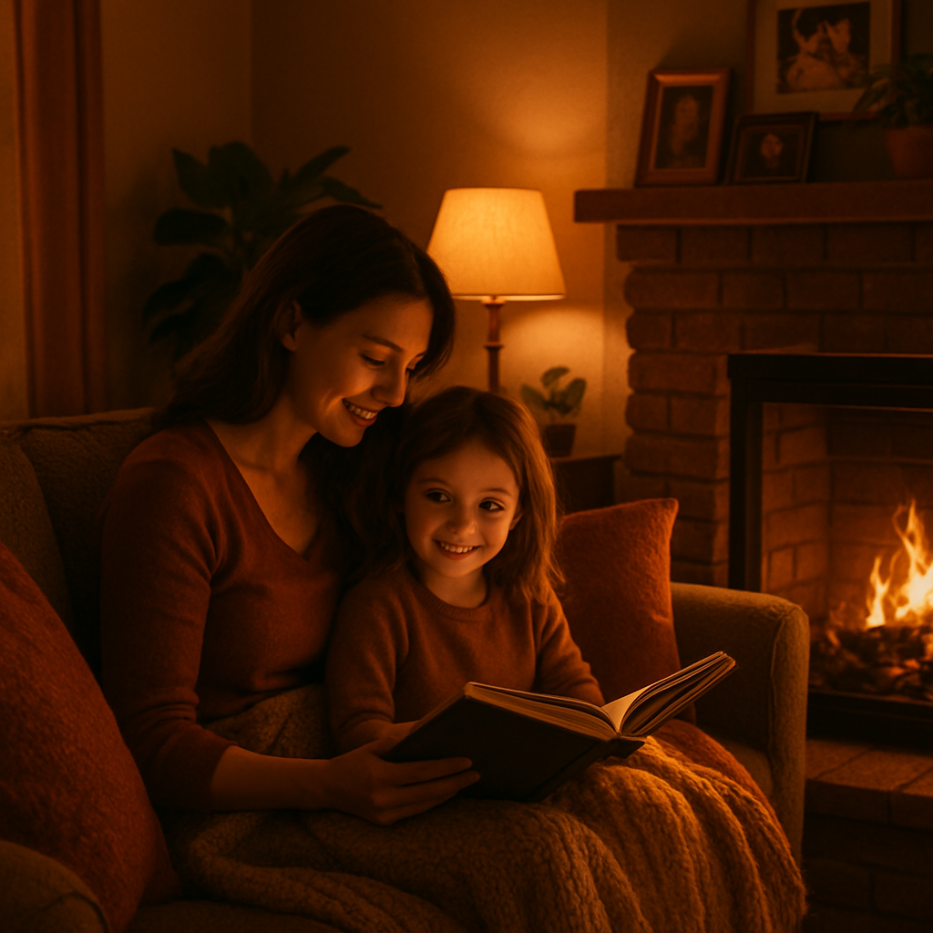 Evening Glow Whisper Between Mother And Child painting diamond kit
