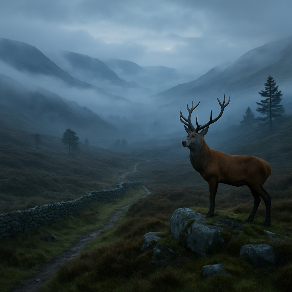 Mist Cloaked Ridges In The Scottish Highlands diamonded painting kits