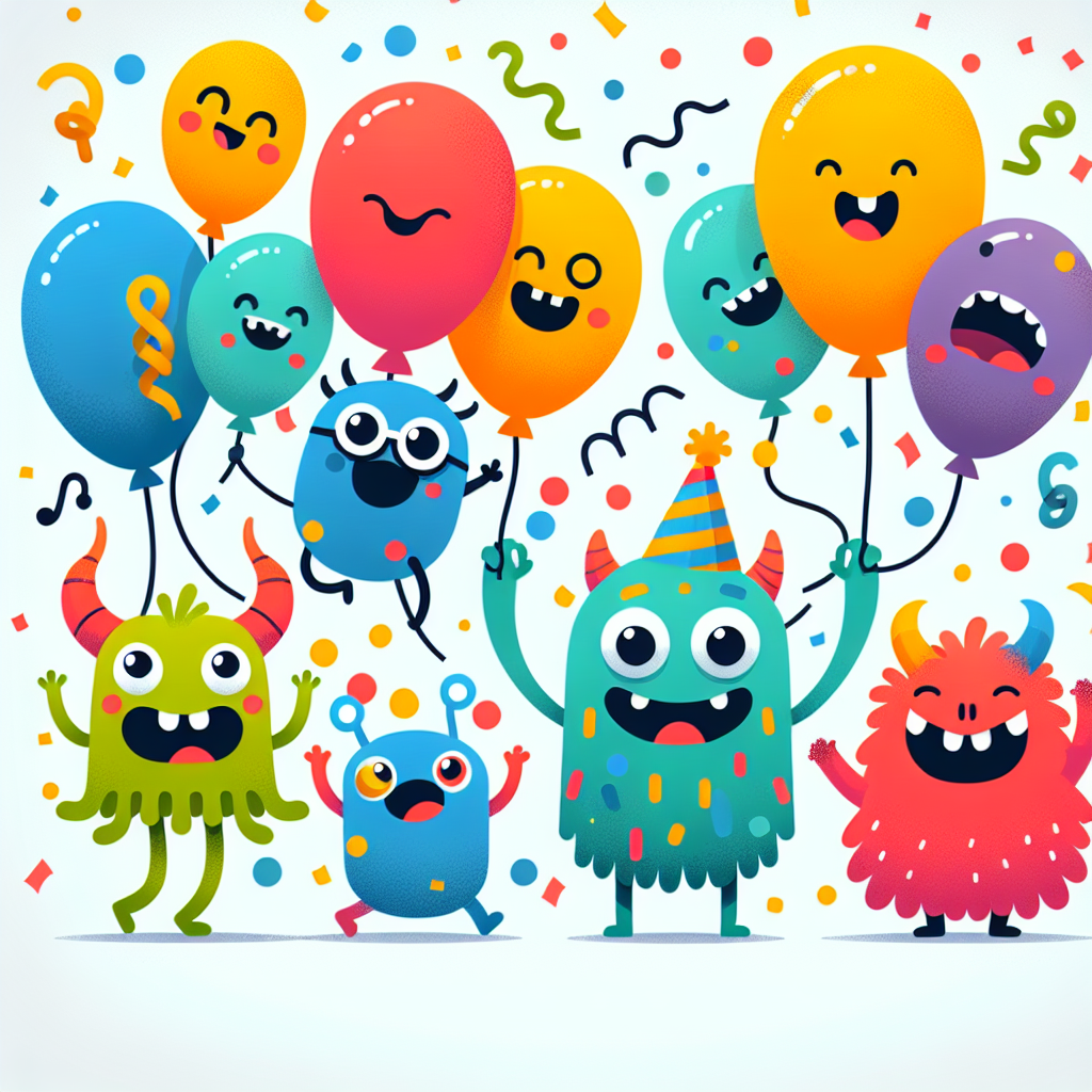 Giggly Monster Party Paint By Color