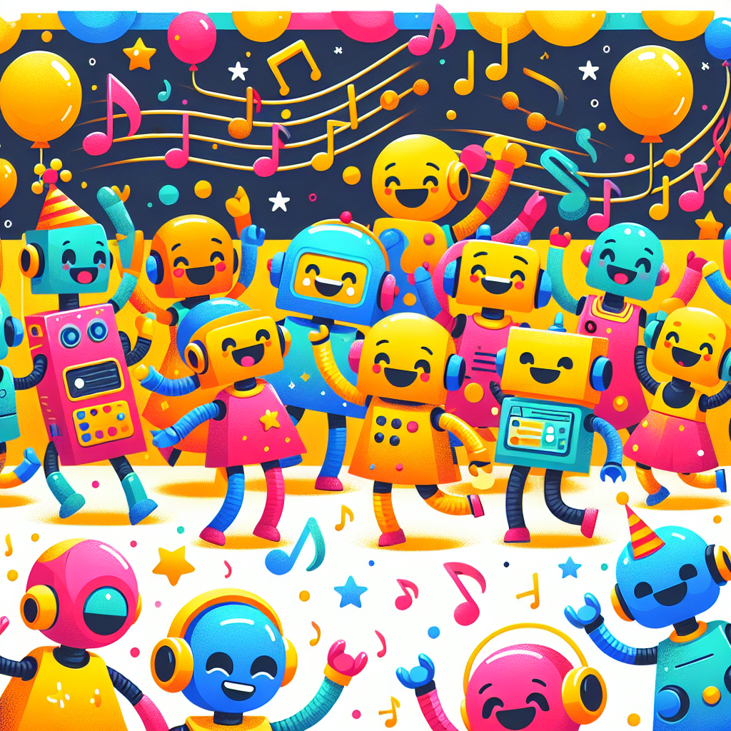 Funky Robot Dance Party Paint By Color