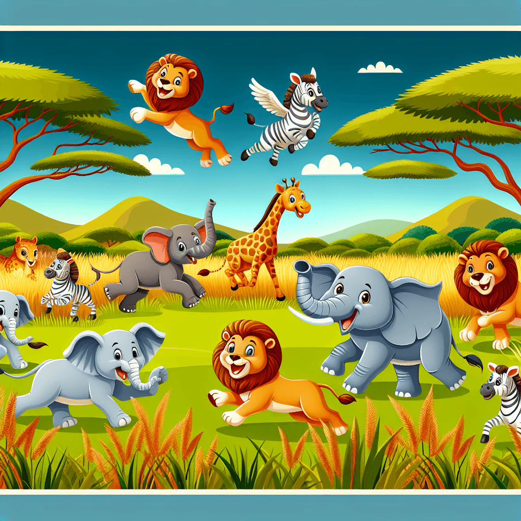 Animal Adventure In The Savanna Paint By Color