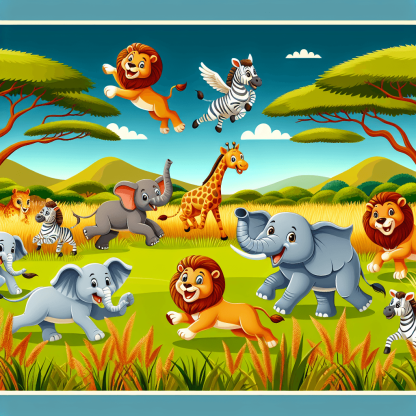 Animal Adventure In The Savanna Paint By Color