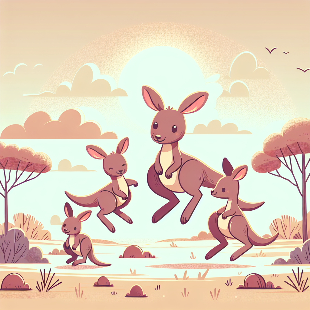 Bouncy Kangaroo Family Diamond Painting