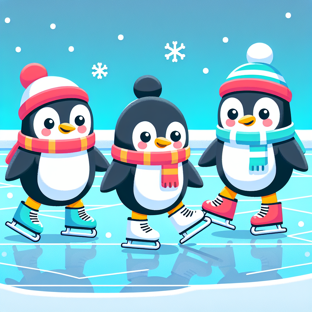 Ice Skating Penguin Party Painting Diamond Kit