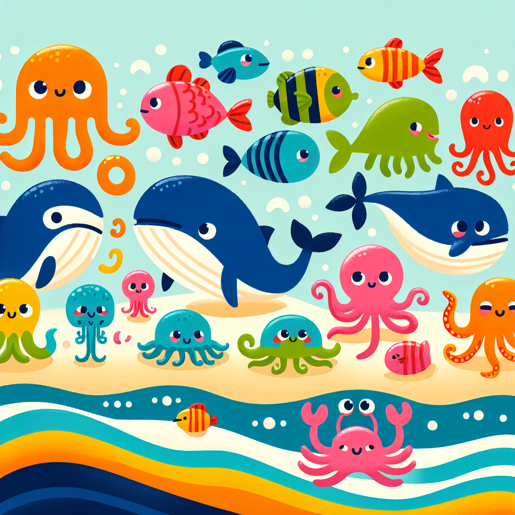 Seaside Animal Party Paint By Color