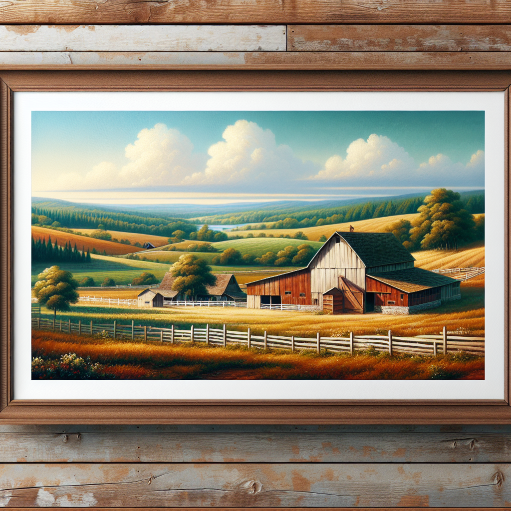 Rustic Farm Landscape Painting By Diamonds Kit