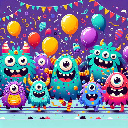 Cheerful Monster Parade Paint By Diamond