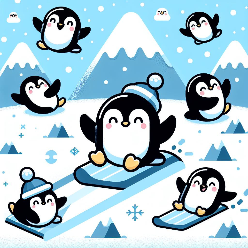 Snowy Penguin Playground Paint By Diamond