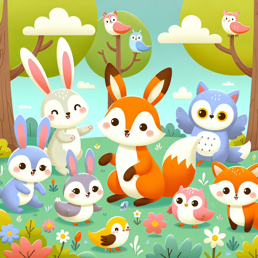 Playful Forest Animals Painting By Diamonds Kit