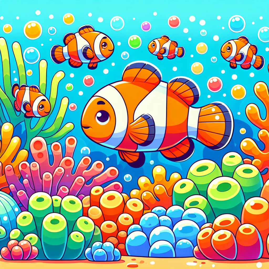 Cheerful Clownfish Coral Fun Painting By Diamonds Kit