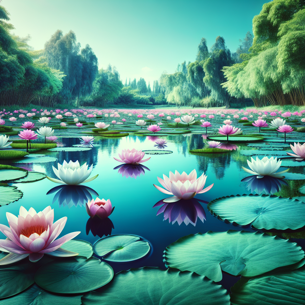 Serene Lotus Reflection Paint By Color