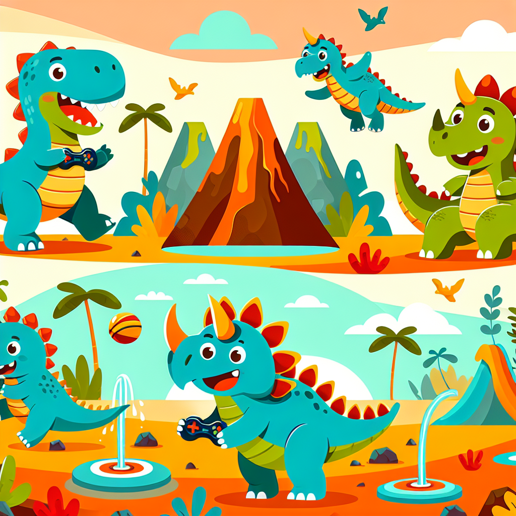 Cheerful Dino Park Paint By Color