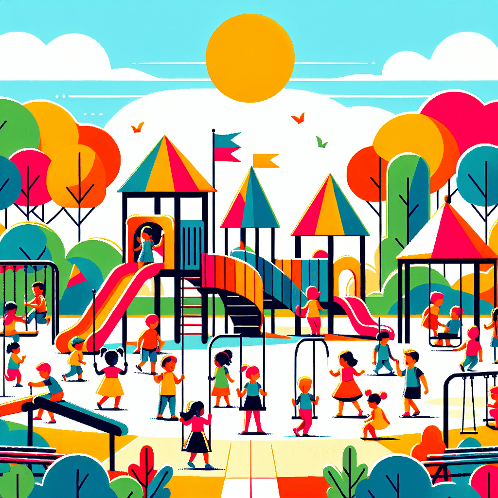 Bright Colorful Playground Paint By Diamonds Art