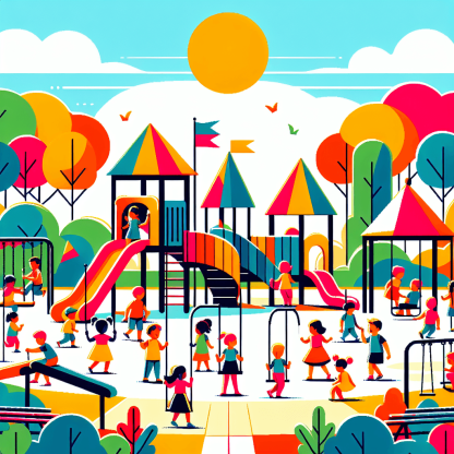 Bright Colorful Playground Paint By Diamonds Art