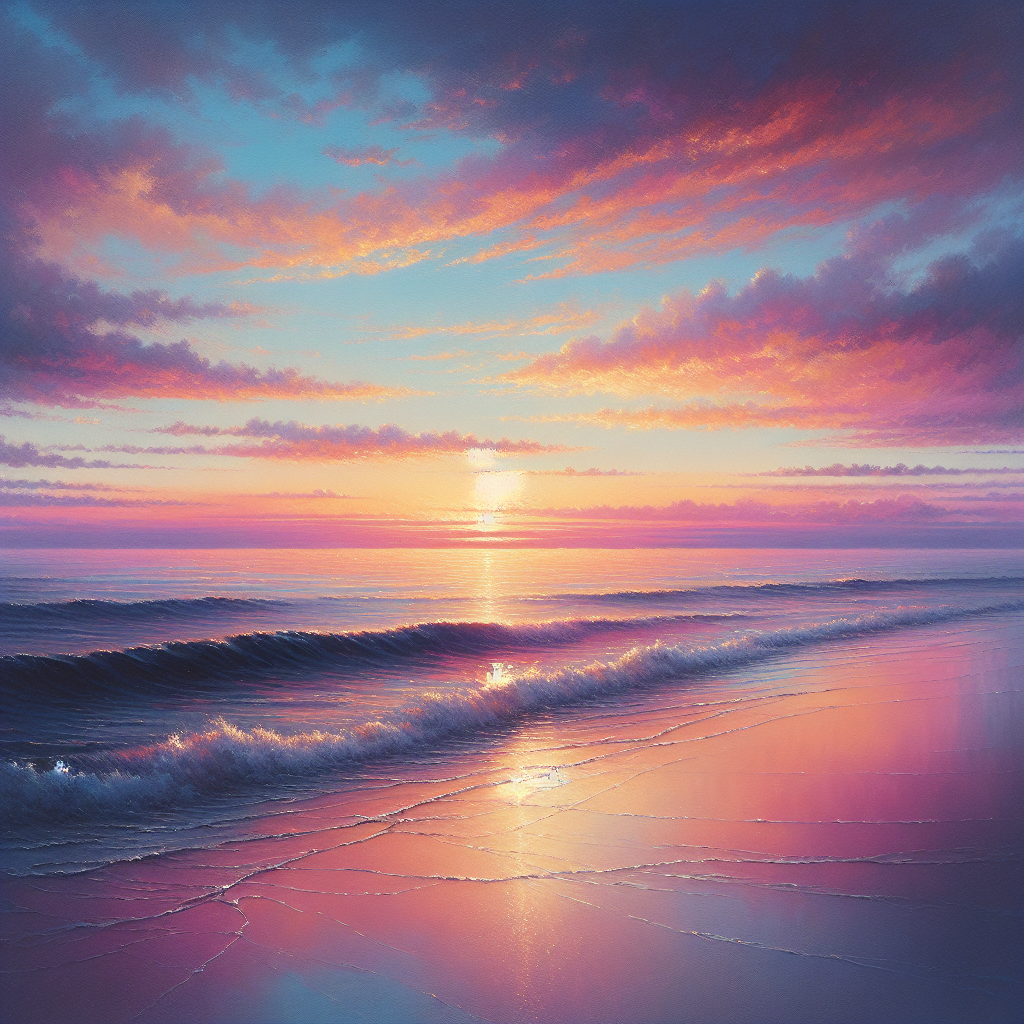 Tranquil Ocean Sunset Diamond Painting