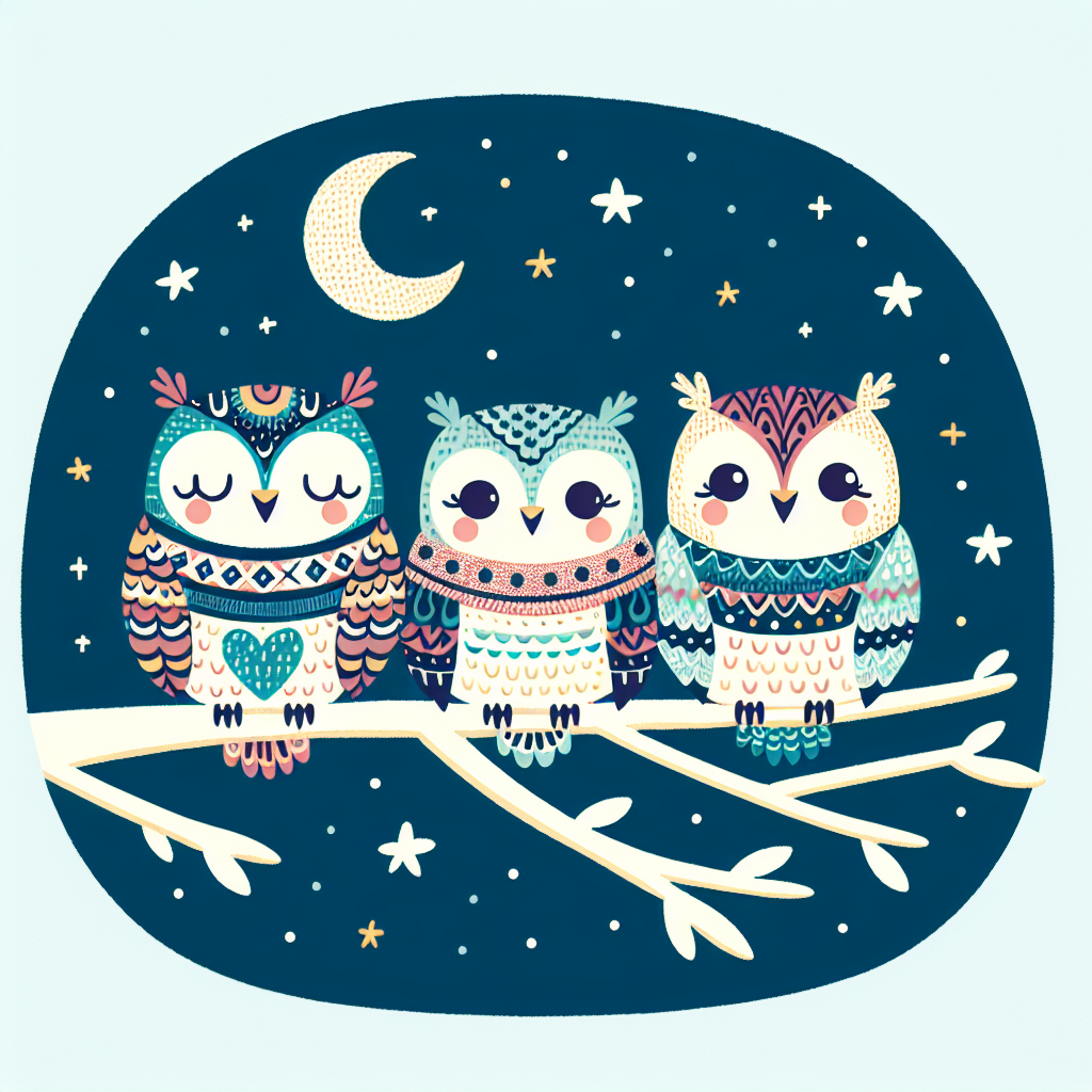 Happy Family Of Owls Paint By Color