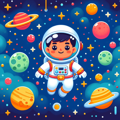 Cute Astronaut Paint By Diamonds Art
