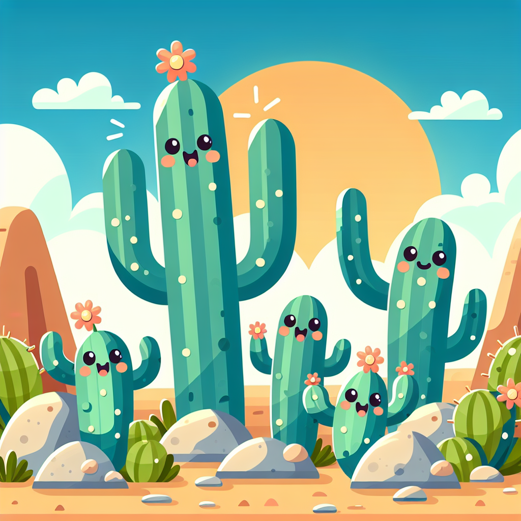 Cute Cactus Family Paint By Diamonds Art