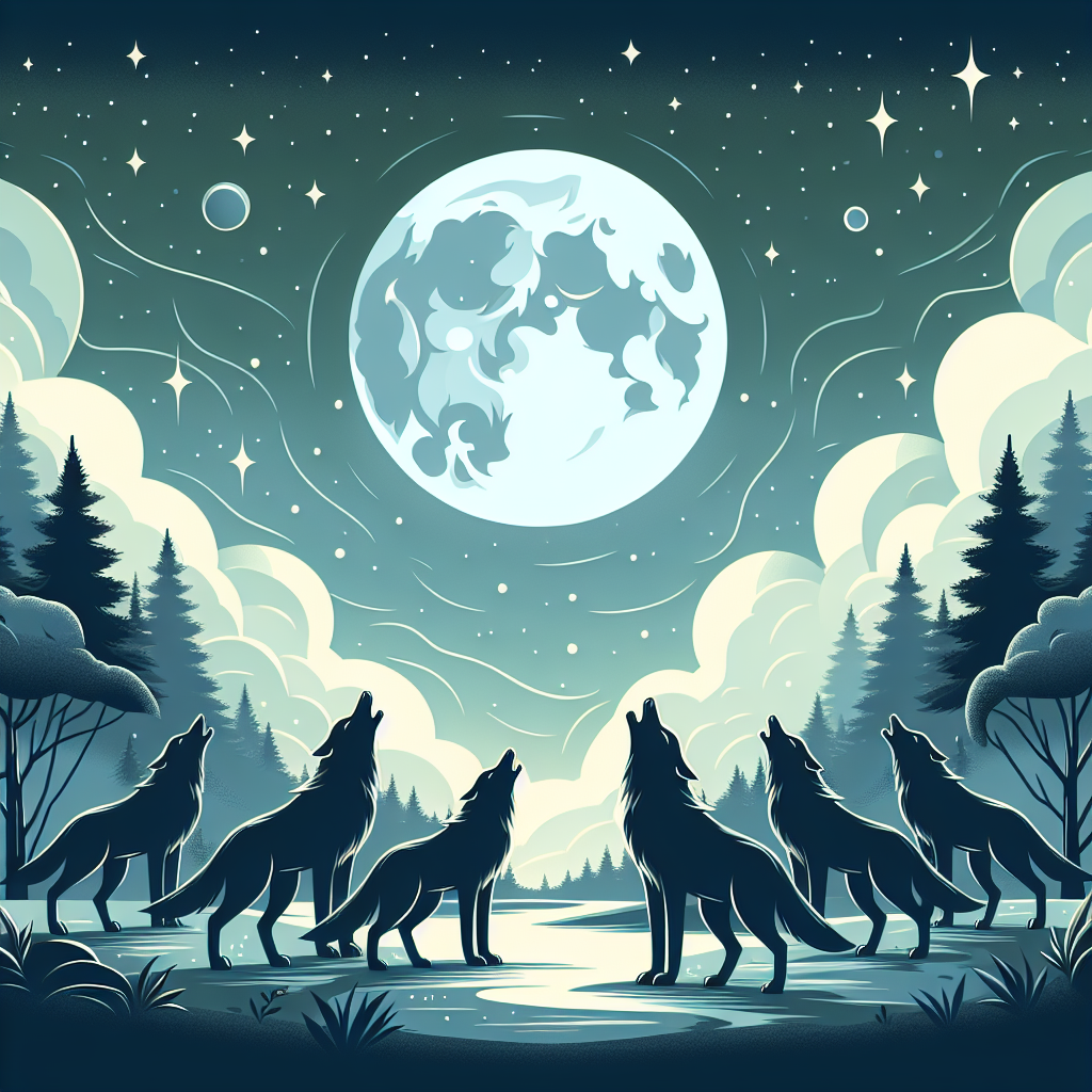 Wolves' Starry Night Howl Paint By Diamonds Art