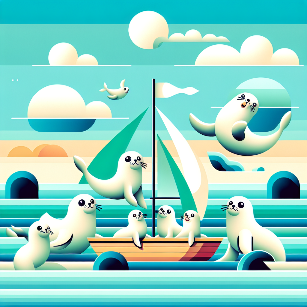 Sailing With Seals Painting Diamond Kit