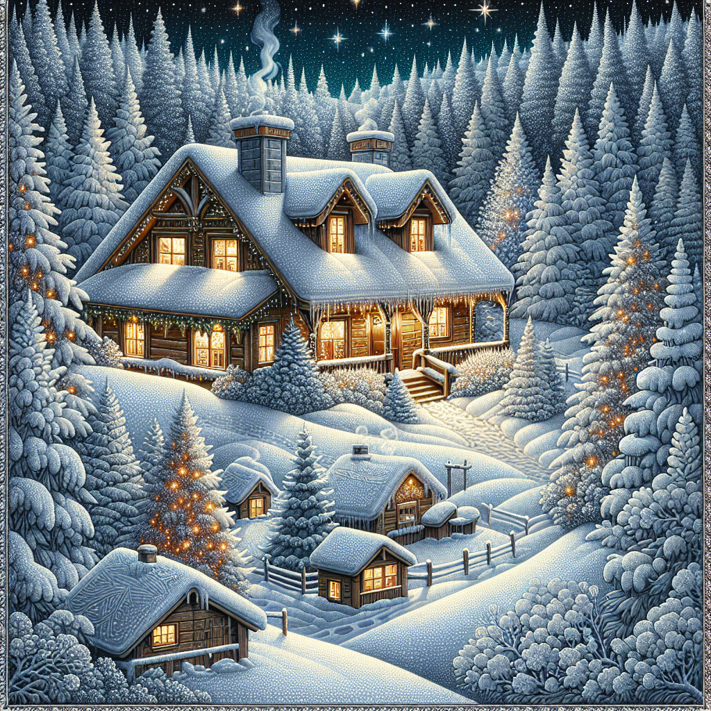 Charming Winter Scene Painting By Diamonds Kit