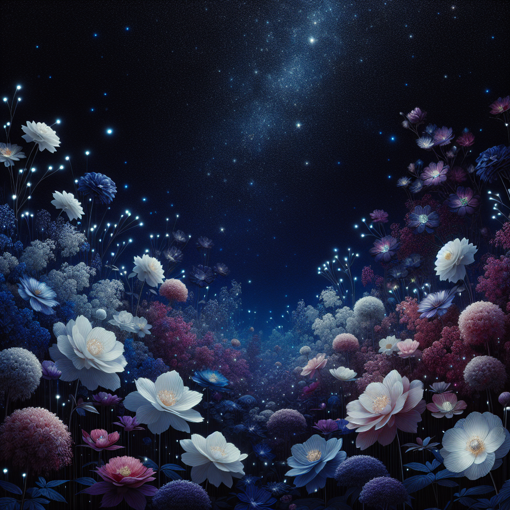 Midnight Garden Bloom Painting Diamond Kit
