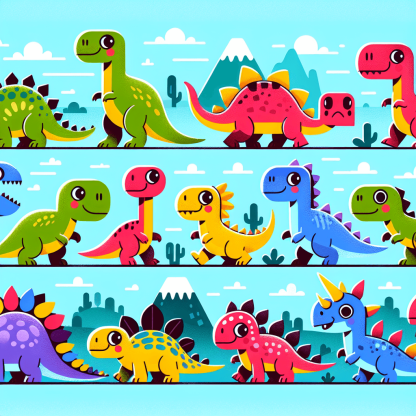 Dinosaurs On Parade Paint By Diamonds Kits