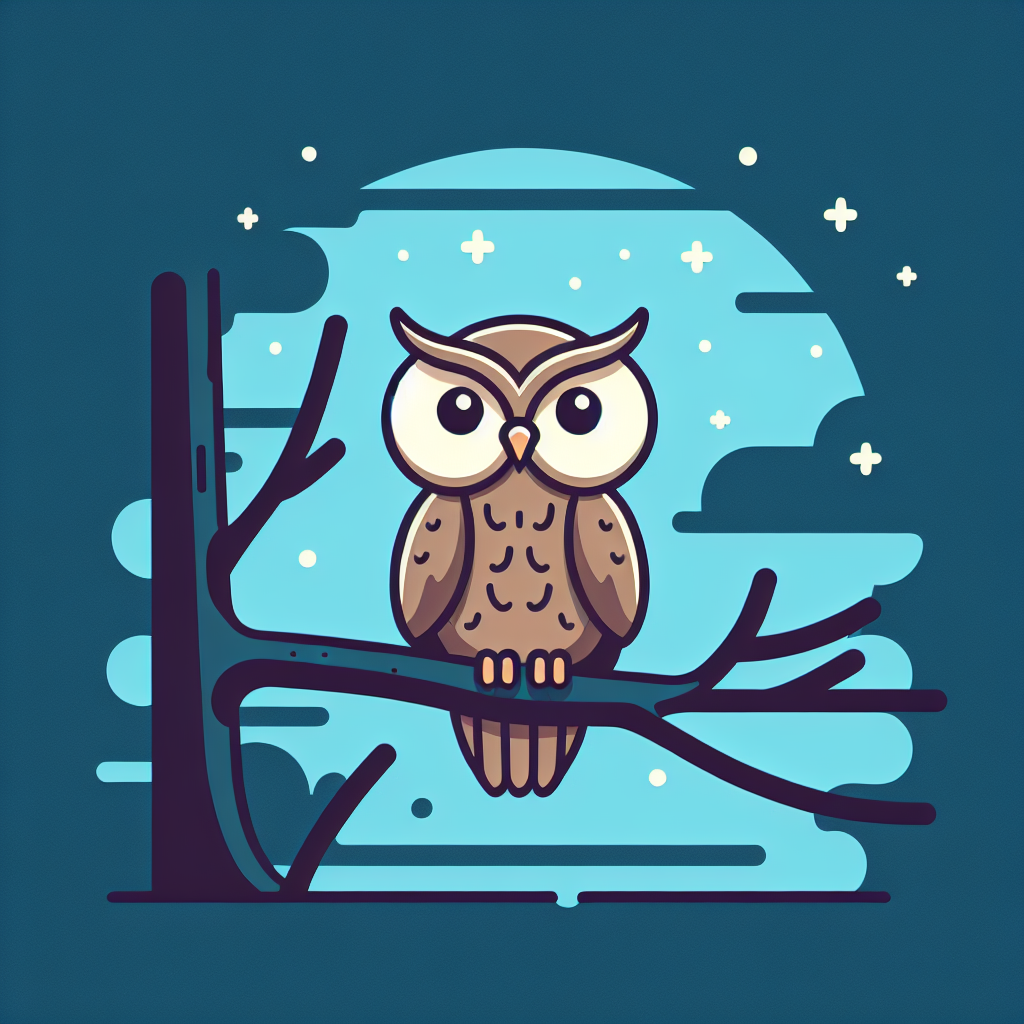 Wise Little Owl's Night Watch Diamond Painting