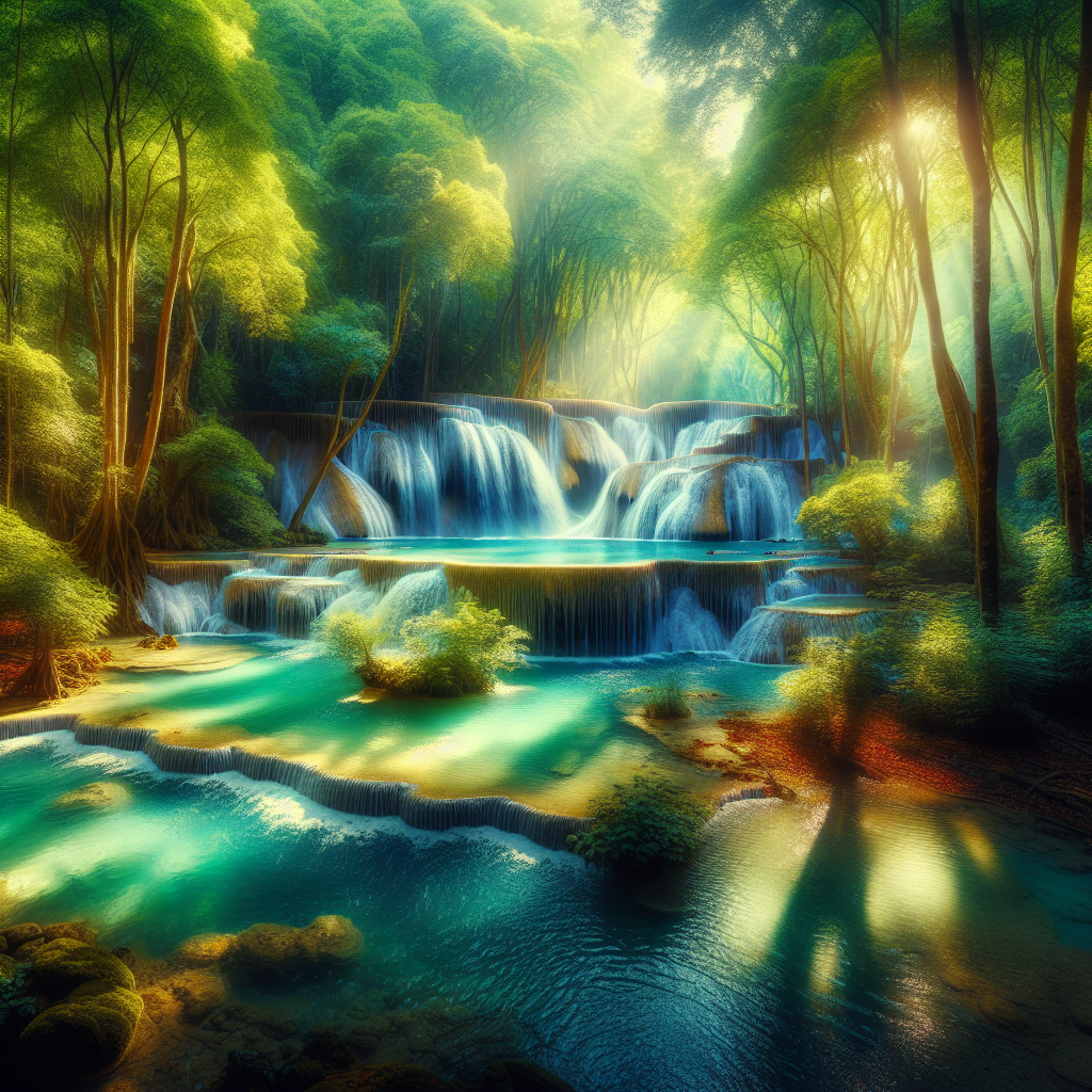 Mystical Forest Waterfall Paint By Diamonds Art