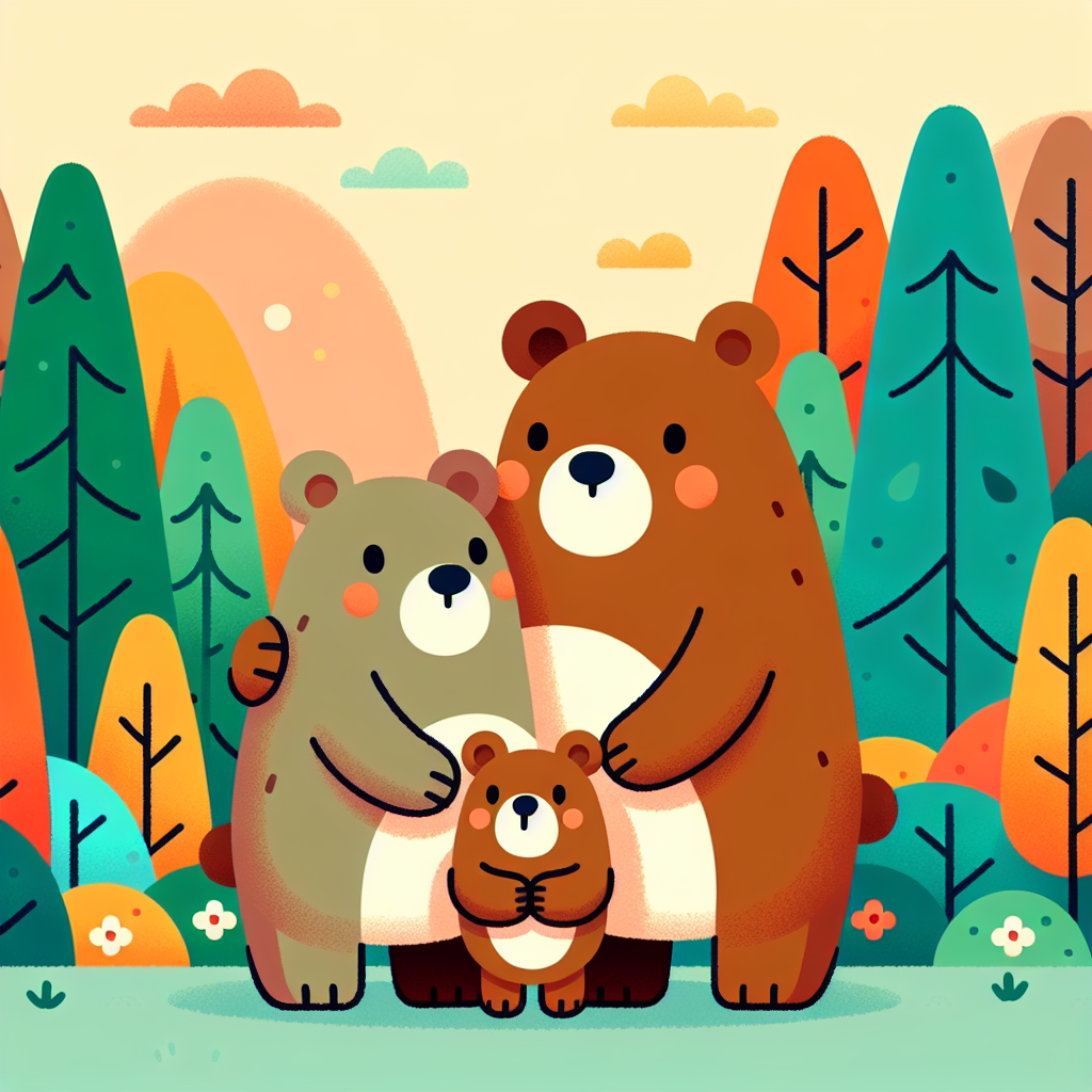 Snuggly Bear Family Painting By Diamonds Kit