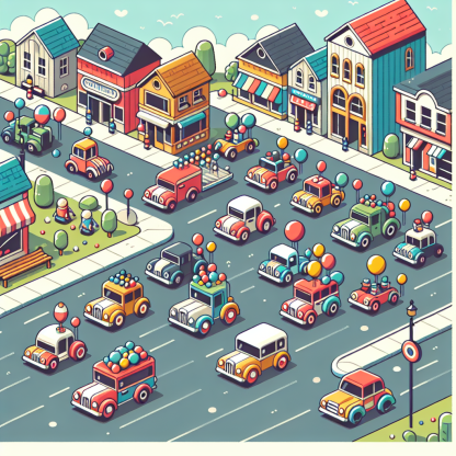 Tiny Town Traffic Parade DIY Paint By Diamonds