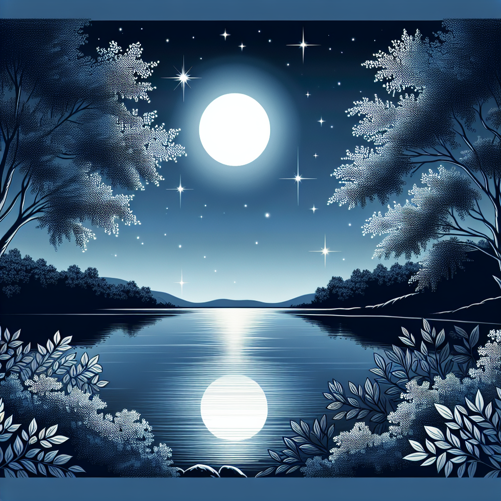 Peaceful Moonlit Lake Paint By Diamonds Kits