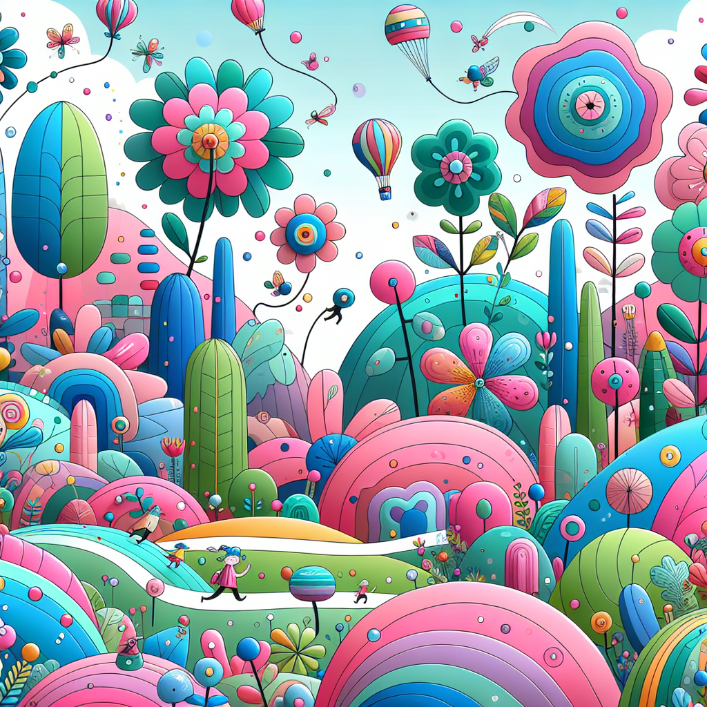 Joyful Whimsical Landscape Painting By Diamonds Kit