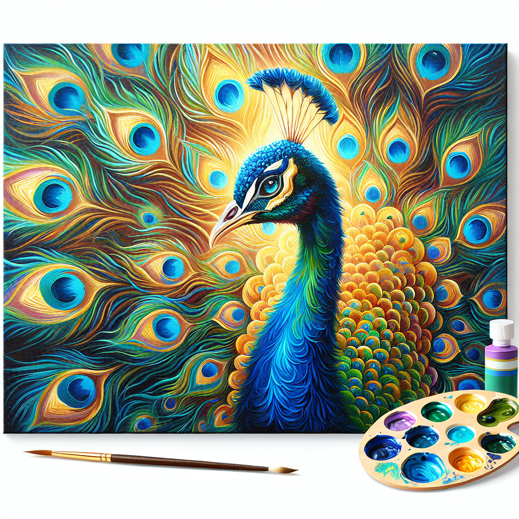 Dazzling Peacock Display Paint By Diamonds Art