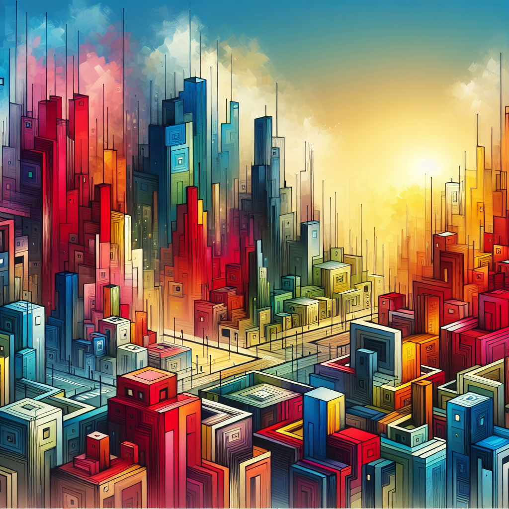 Abstract Urban Landscape Painting Diamond Kit