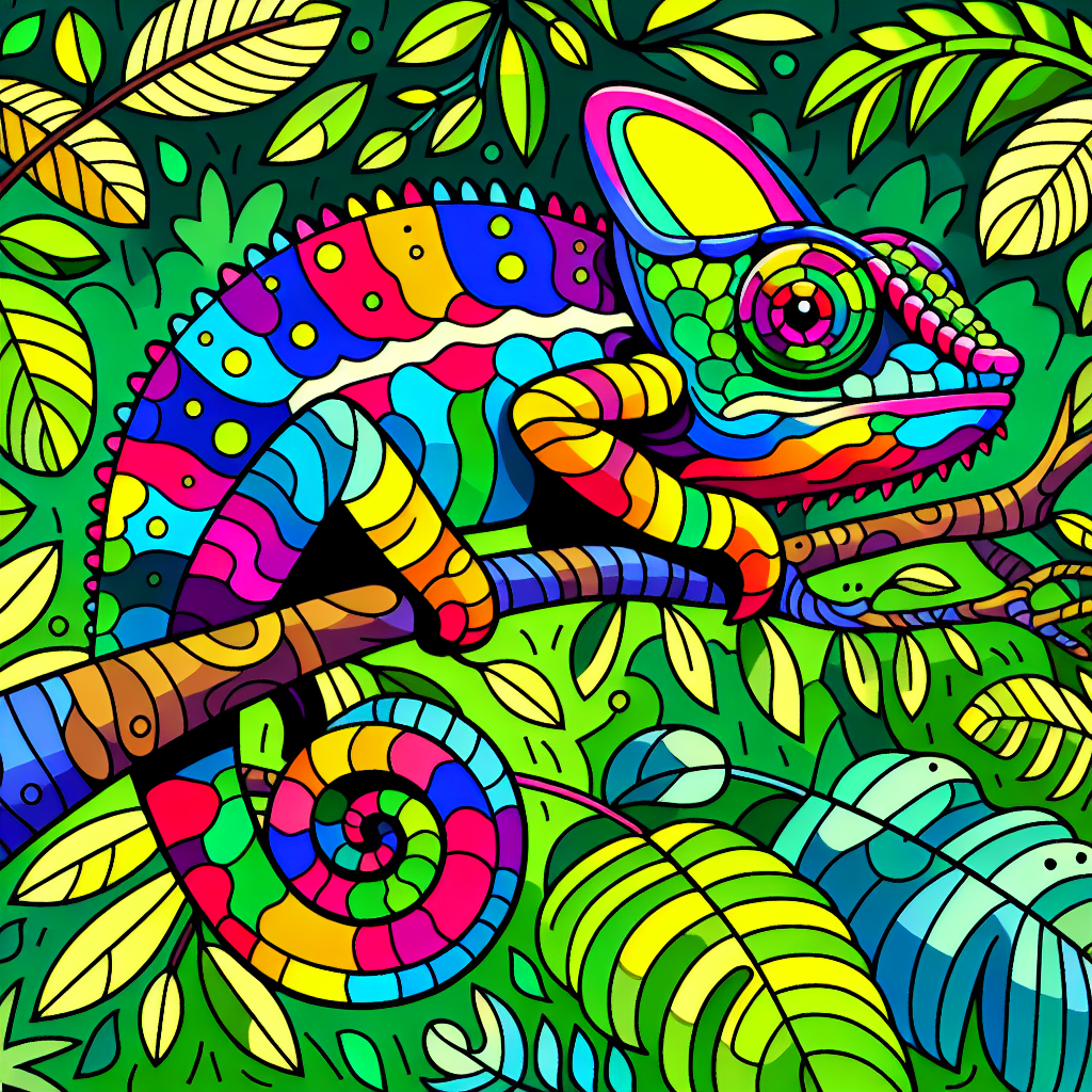 Curious Chameleon Exploration Paint By Diamond