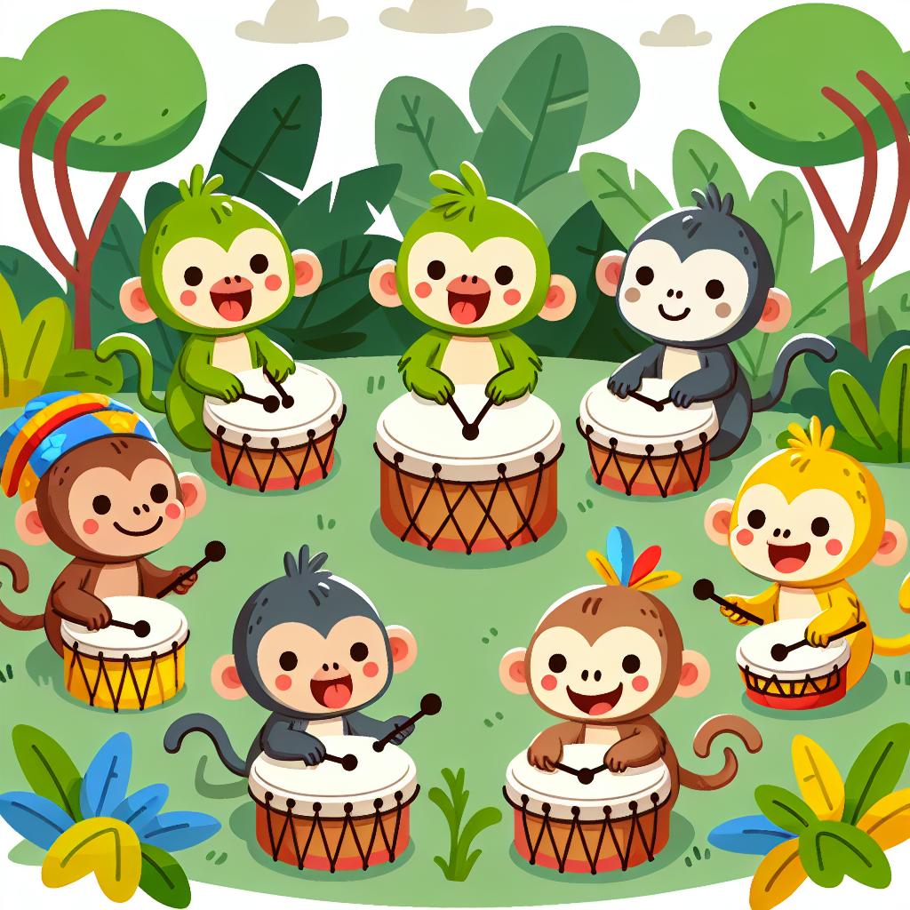 Jolly Jungle Drum Circle Paint By Diamonds Art