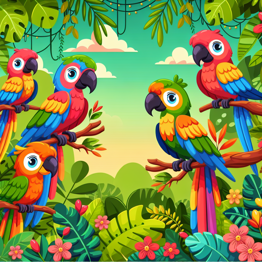 Dazzling Colorful Parrots Paint By Diamonds Art