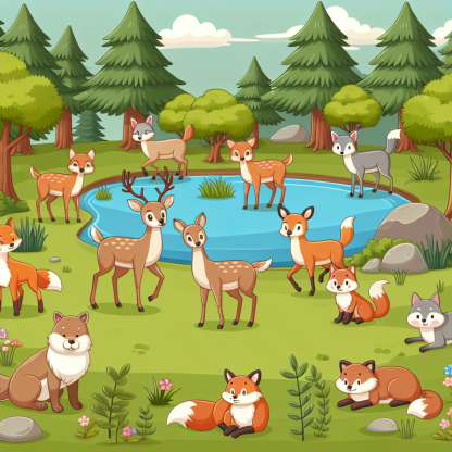 Peaceful Woodland Gathering Paint By Diamonds Kits