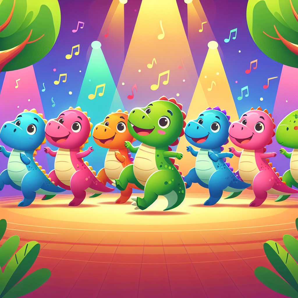 Happy Dino Dance Party Paint By Color