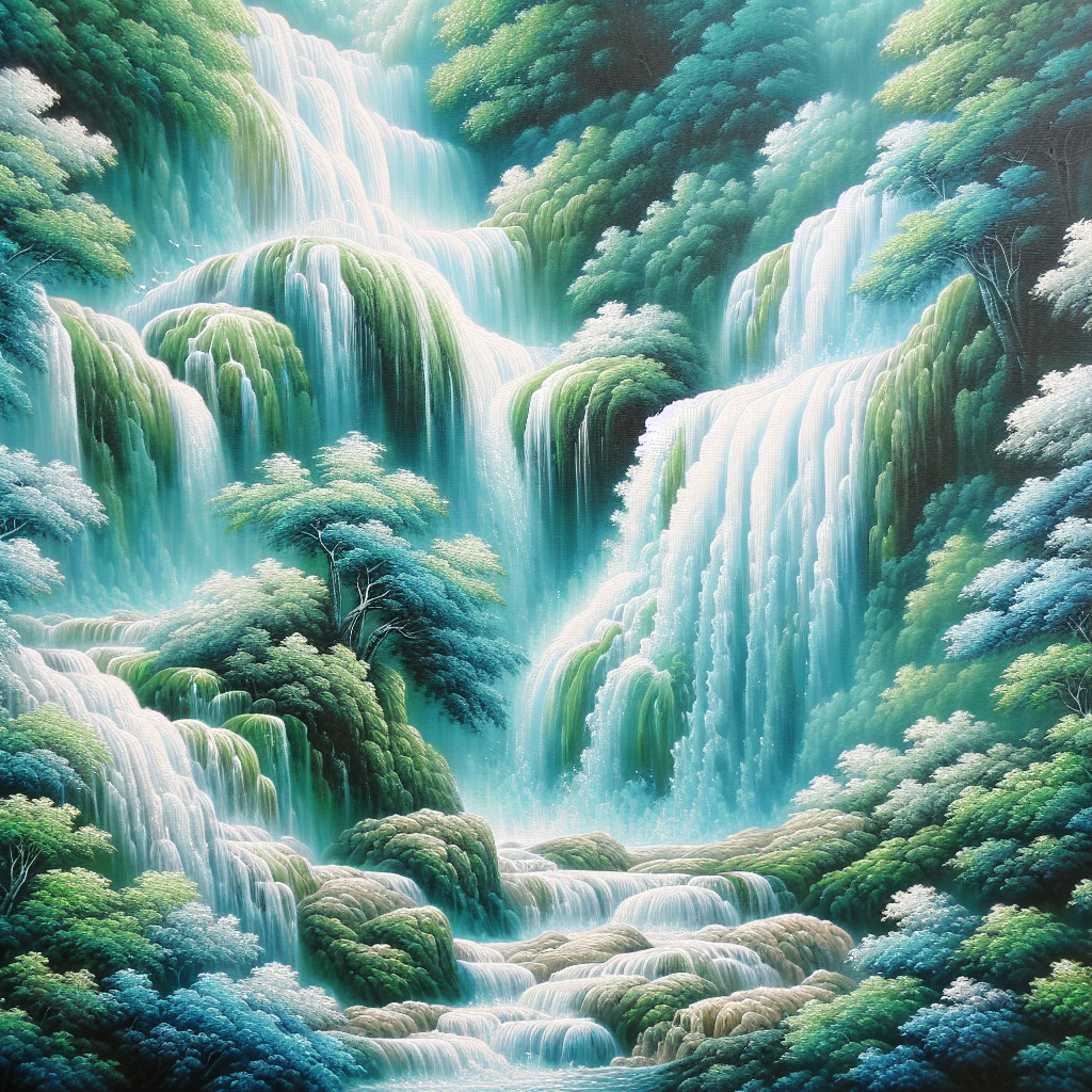 Ethereal Waterfall Landscape Paint By Diamonds