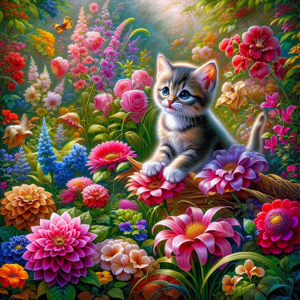 Happy Family Of Kittens Paint By Diamonds Kits