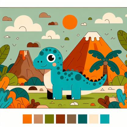 Brave Little Dinosaur Paint By Color