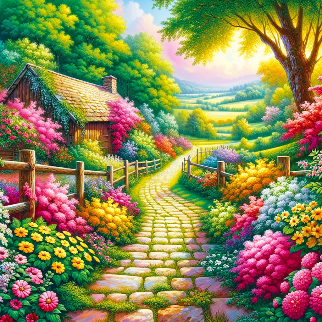Charming Countryside Pathway Paint By Diamonds Art
