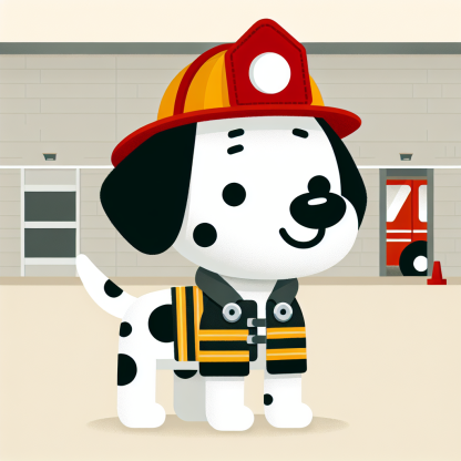 Friendly Firefighter Dalmatian Paint By Diamond