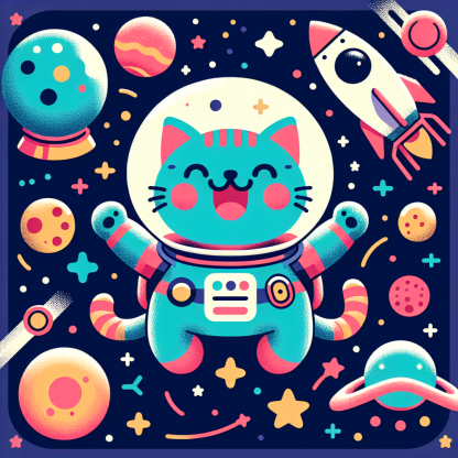 Astronaut Kitty Explores Space Paint By Diamonds